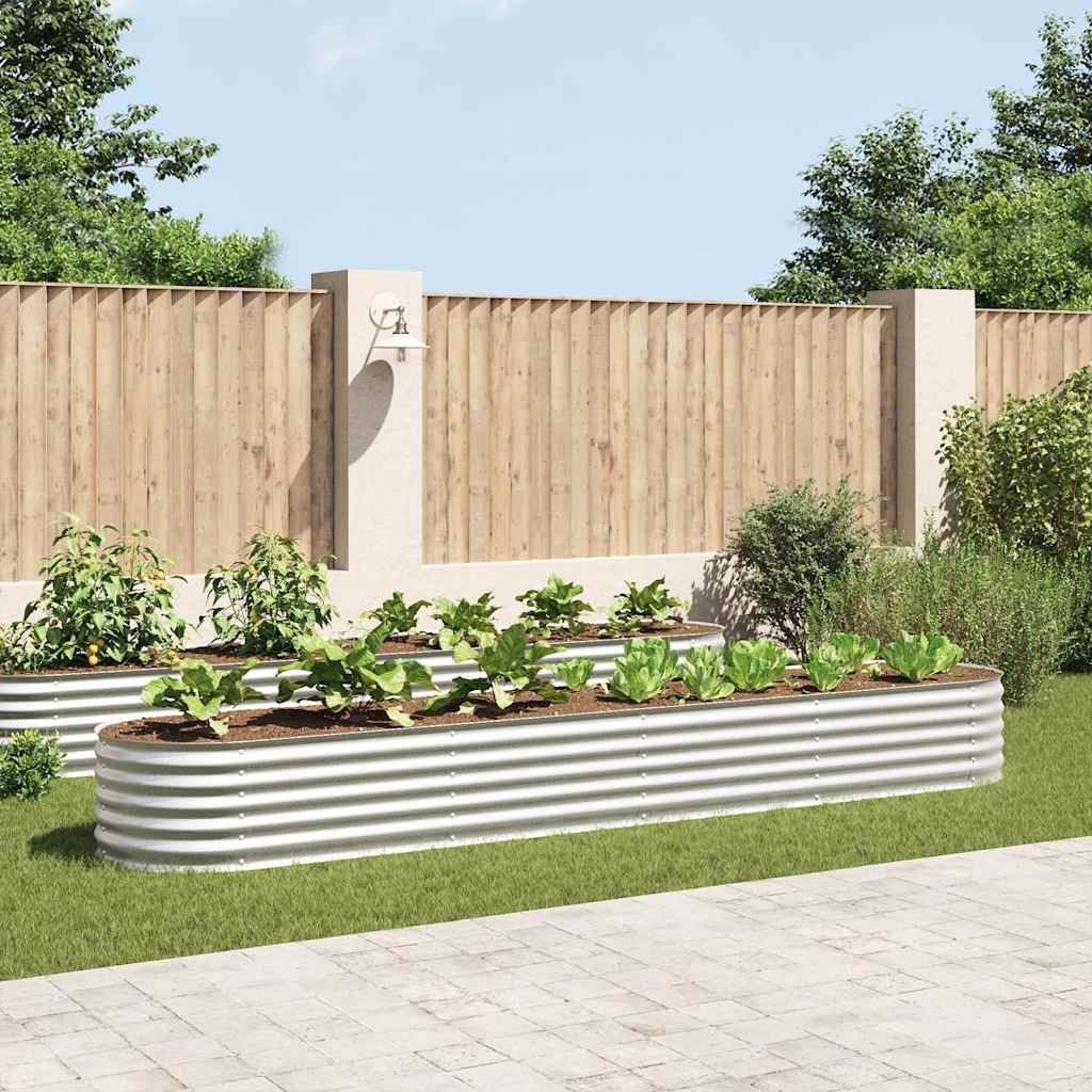 Vidaxx jardinière surélevée 400x80x44 cm acier galvanisé argent