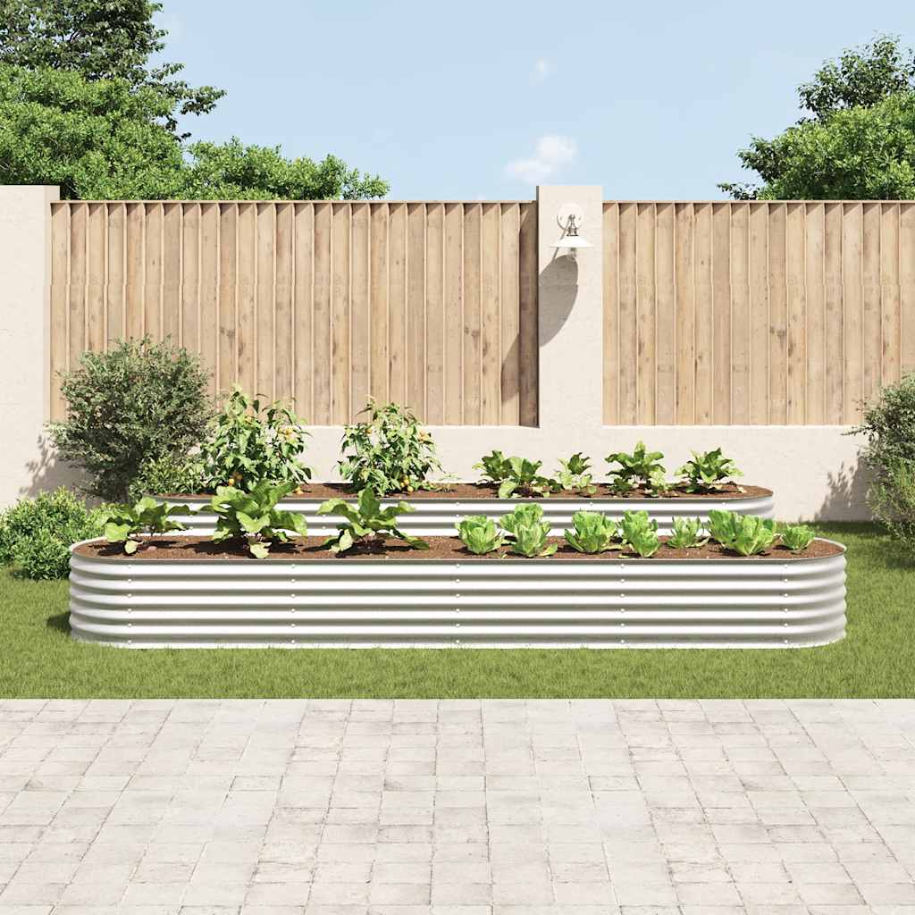 Vidaxx jardinière surélevée 400x80x44 cm acier galvanisé argent