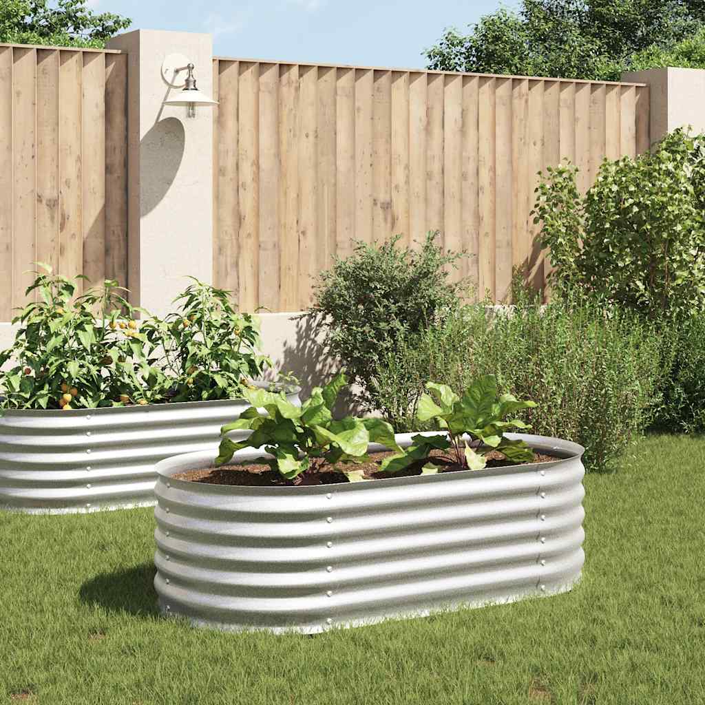 Vidaxl Planter surélevé 160x80x44 cm en acier galvanisé en argent