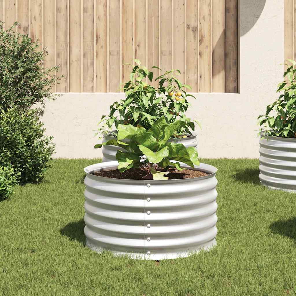 Planteur Vidaxl inséré 80x80x44 cm argent en acier galvanisé