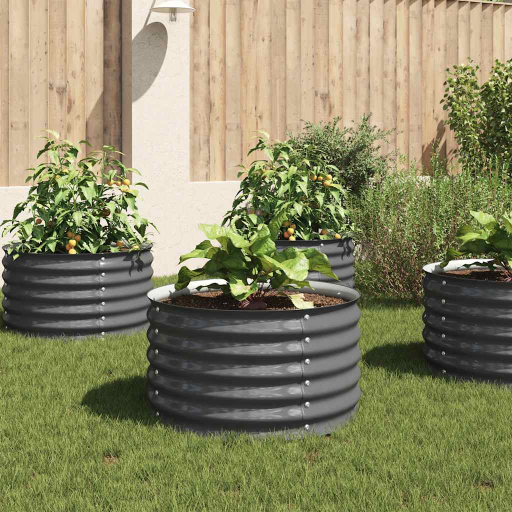 Vidaxx jardinière surélevée 80x80x44 cm acier galvanisé gris