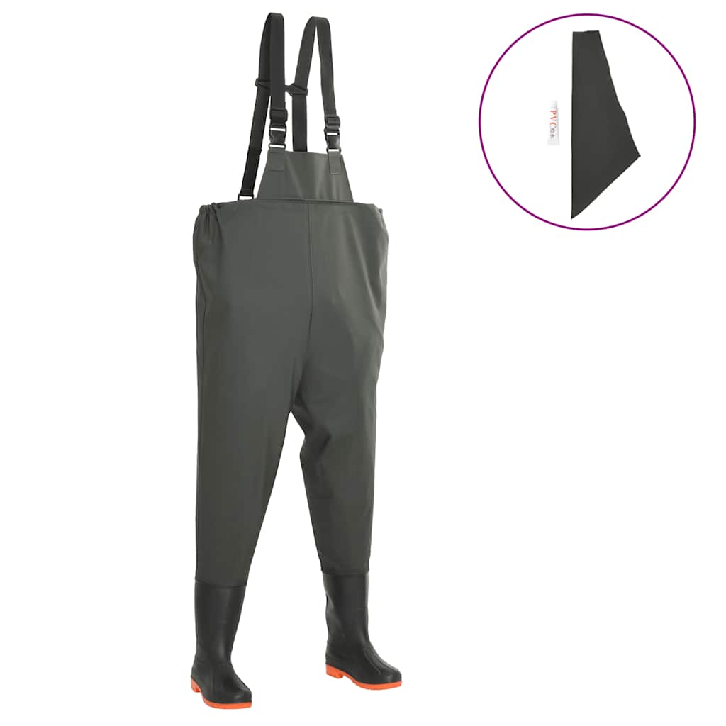Vidaxl waadbroek avec bottes taille 42 vert
