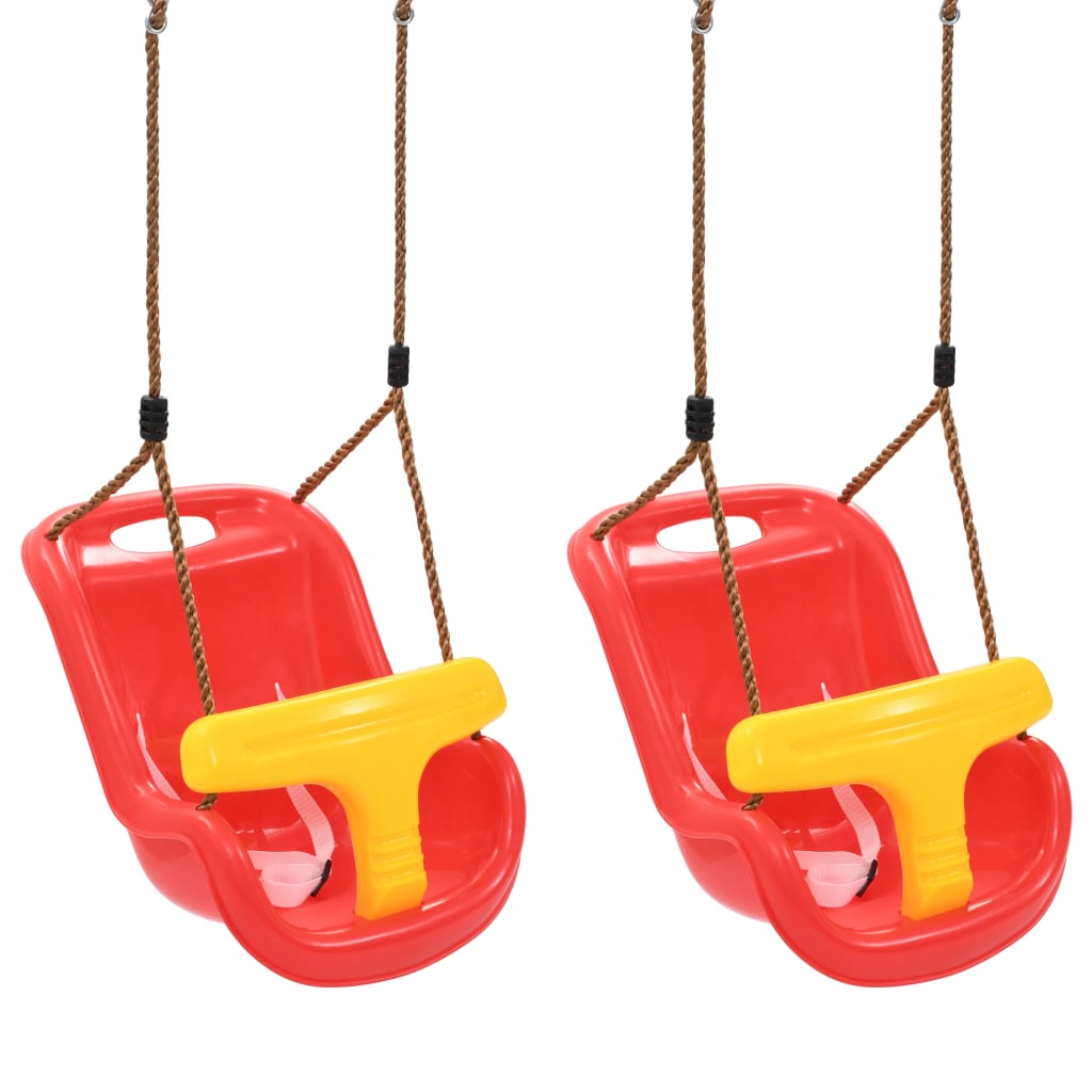 Vidaxl Baby Swings 2 Sts avec ceinture de sécurité pp rouge
