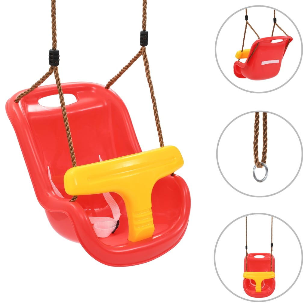 Vidaxl Baby Swings 2 Sts avec ceinture de sécurité pp rouge