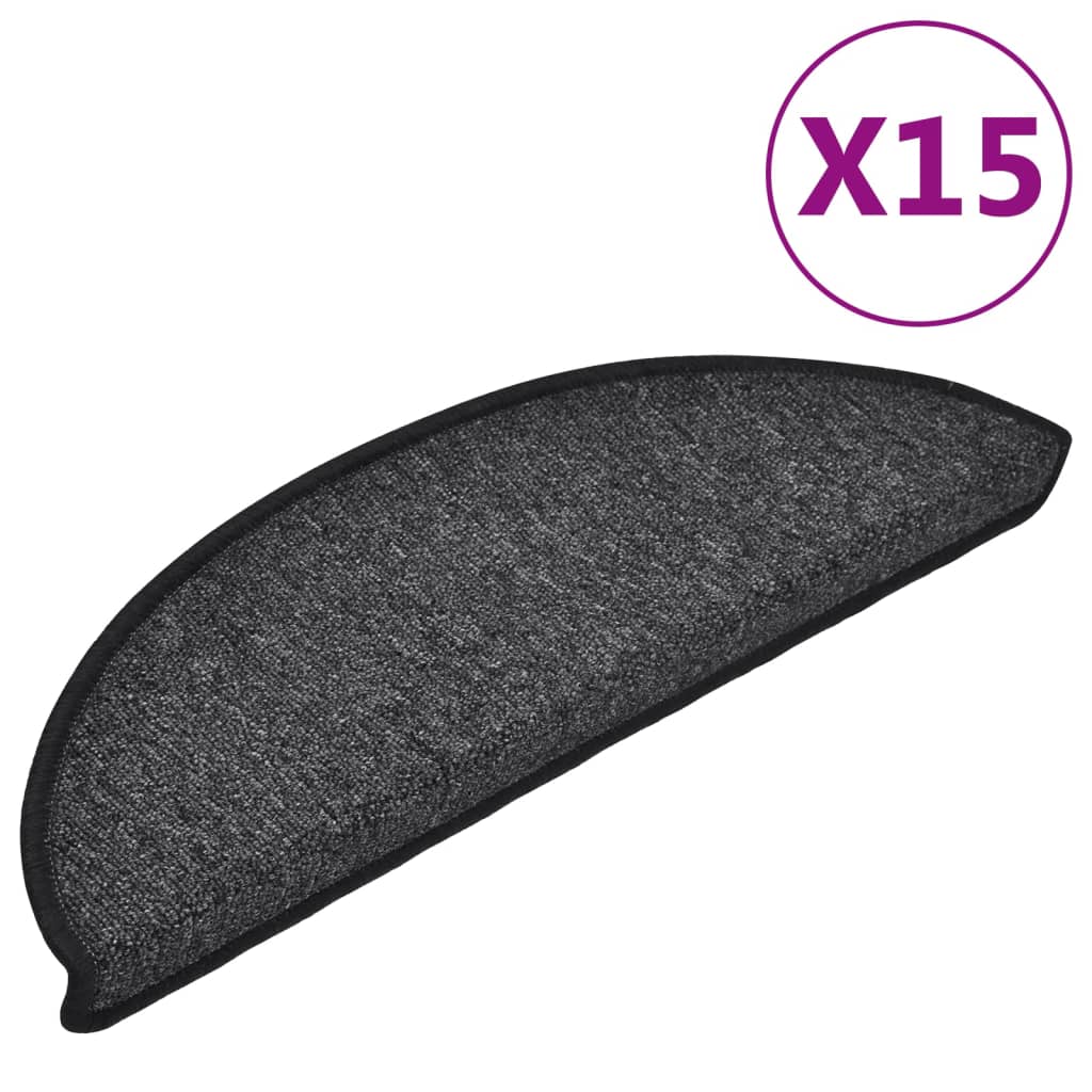 Mattes d'escalier Vidaxl 15 ST 56X17X3 cm Hémisphère anthracite