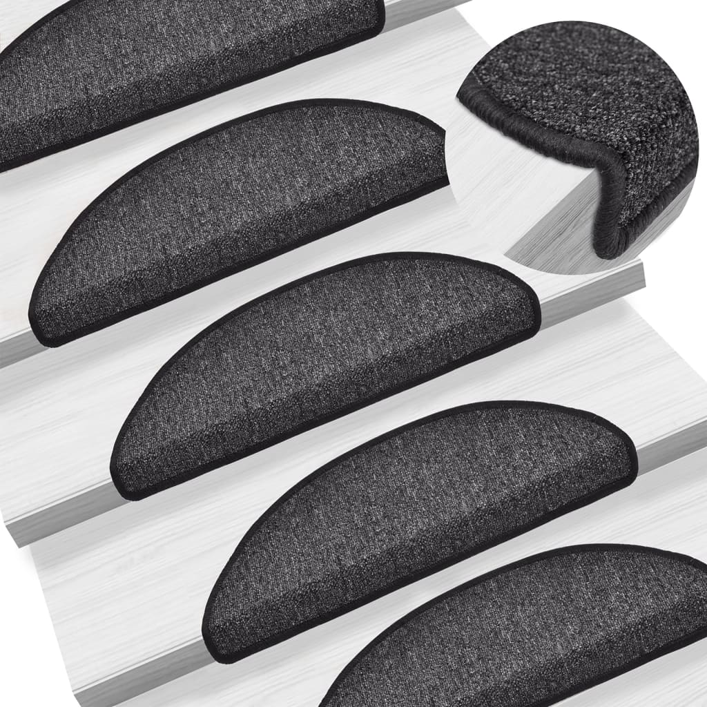 Mattes d'escalier Vidaxl 15 ST 56X17X3 cm Hémisphère anthracite