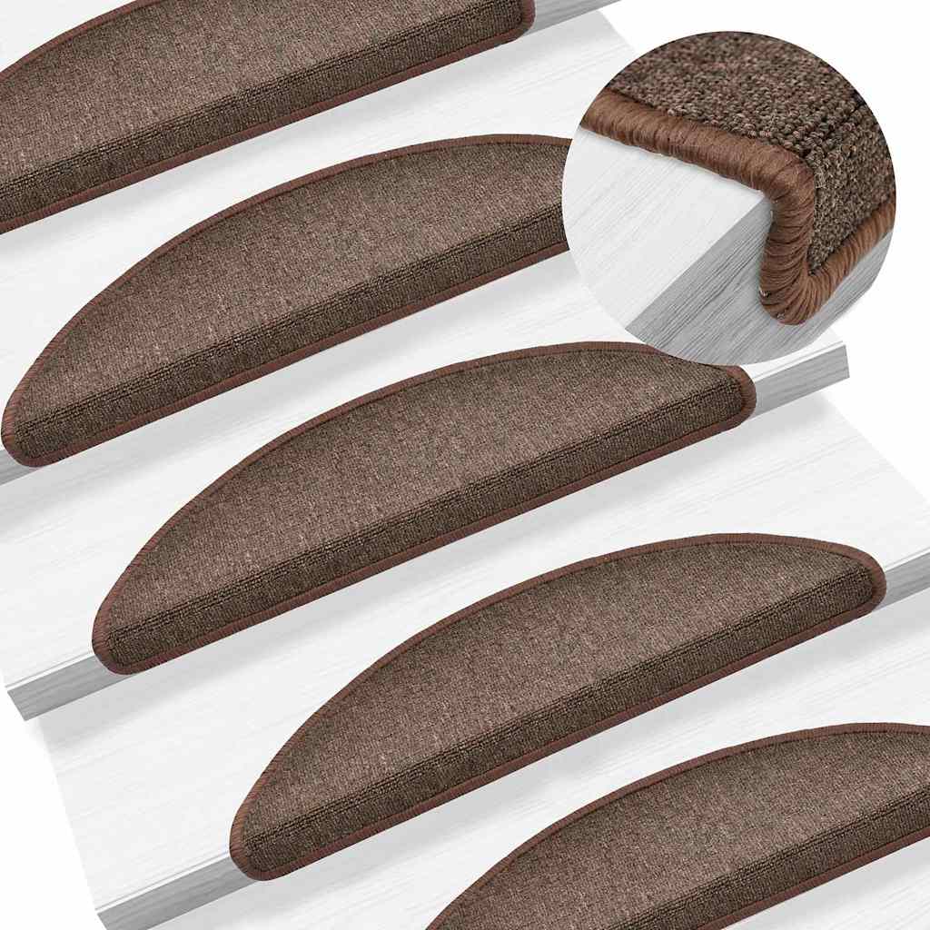 Mattes d'escalier Vidaxl 15 st 56x17x3 cm Hémisphère brun de café