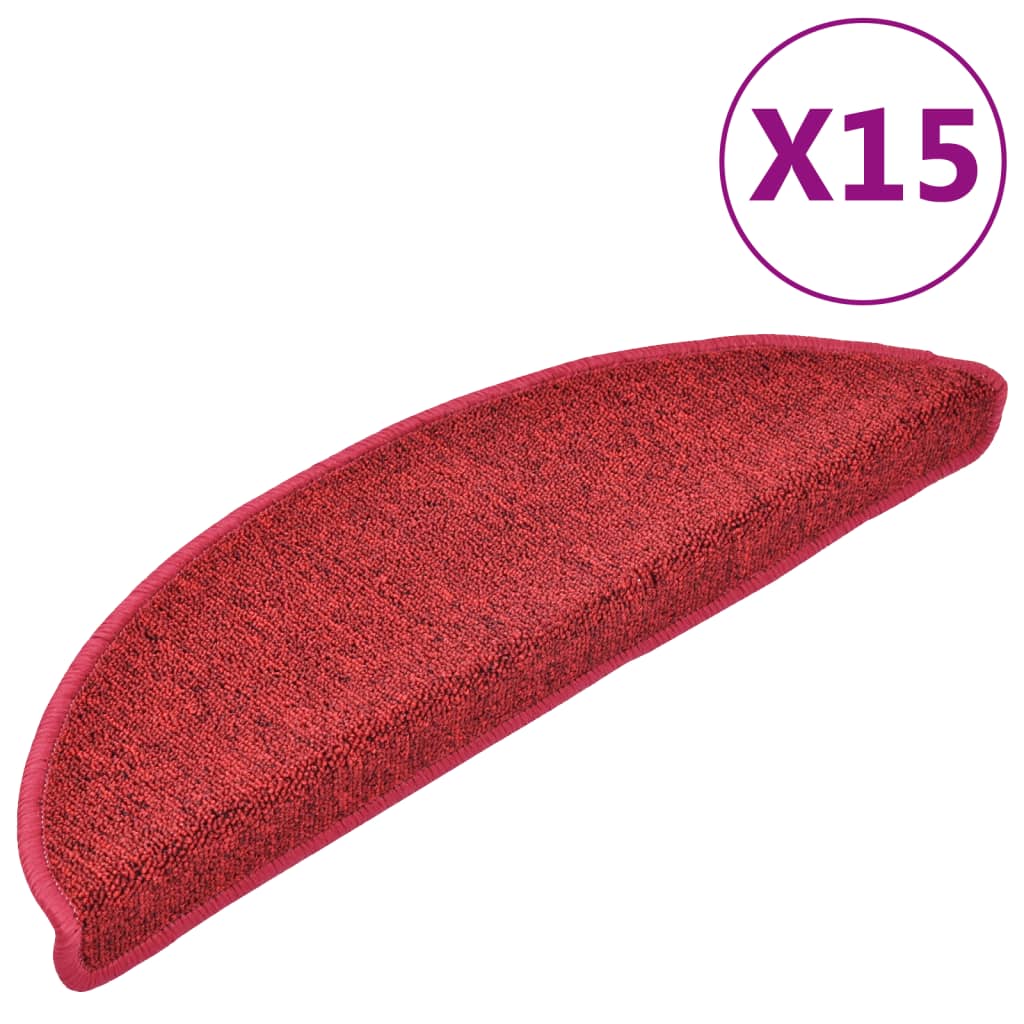 Mattes d'escalier Vidaxl 15 ST 56X17X3 CM Bordeaux Hémisphère