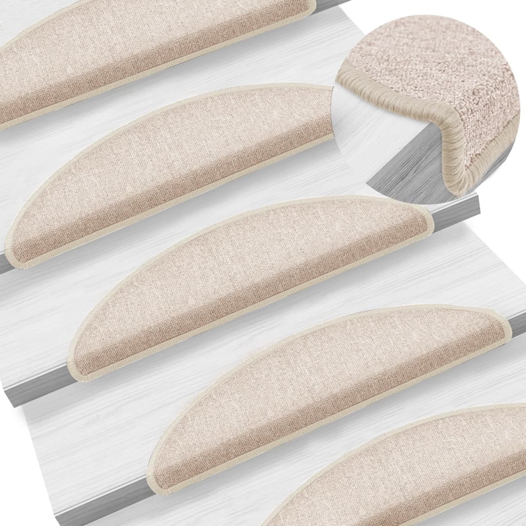 Mattes d'escalier Vidaxl 15 st 56x17x3 cm Hémisphère Taupe