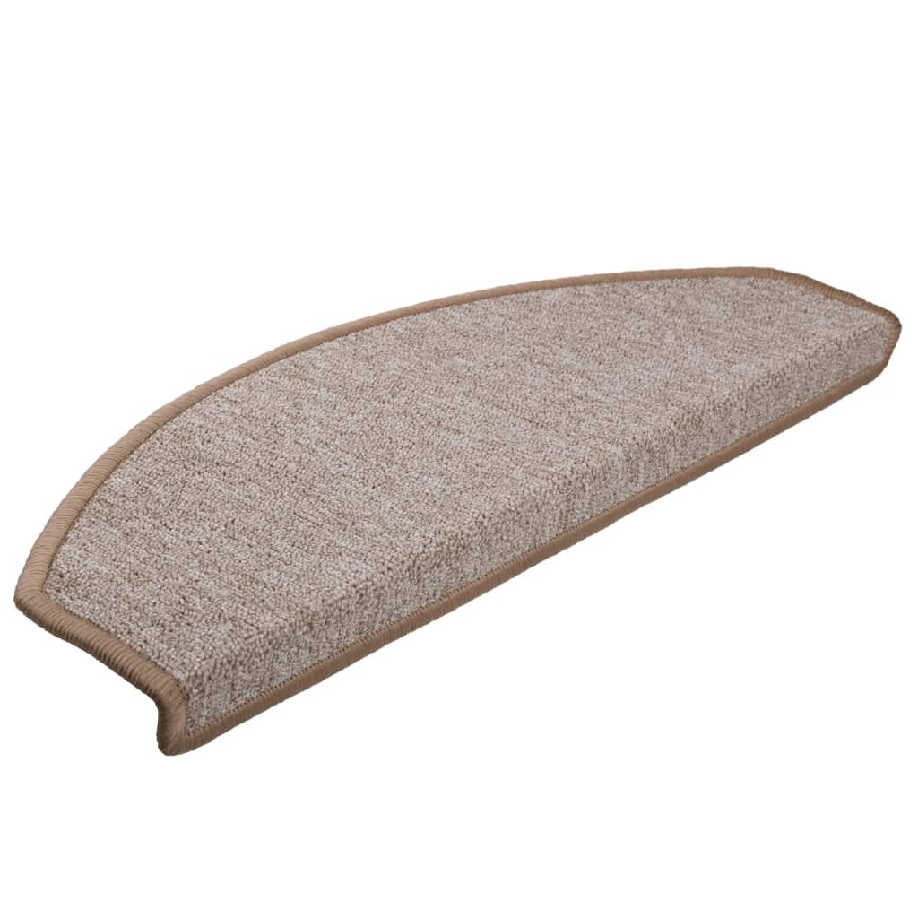 Mattes d'escalier vidaxl 15 st 65x24x4 cm Hémisphère brun clair grand