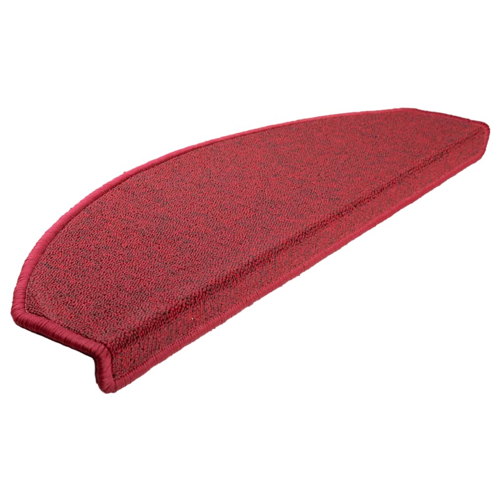 Mattes d'escalier Vidaxl 15 ST 65X24X4 CM Bordeaux semi -Rounds grandes