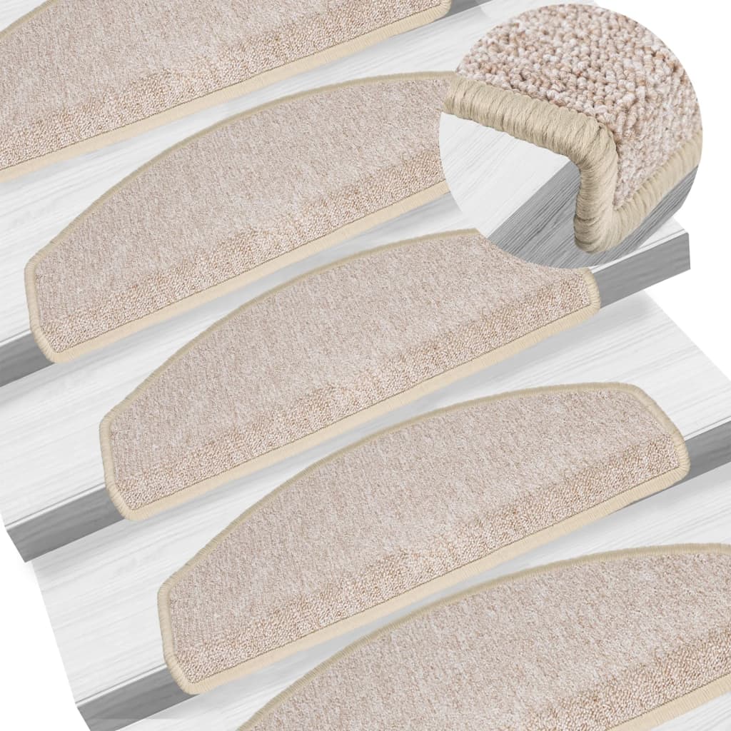 Vidaxl 15 st tapis de pédale 65x24x4 cm taupe