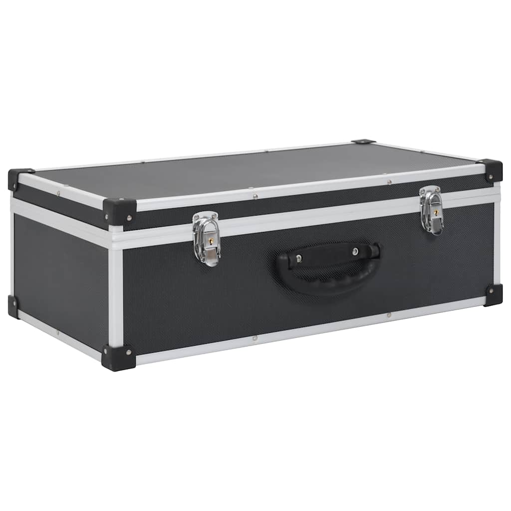 VIDAXL CD Suitcase pour 80 CDS Aluminium ABS noir