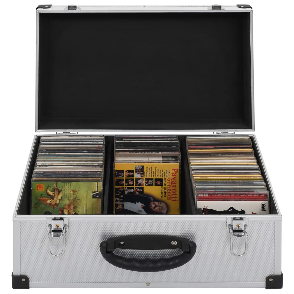 Vidaxl CD Case pour 60 CDS Aluminium ABS Silver Colored