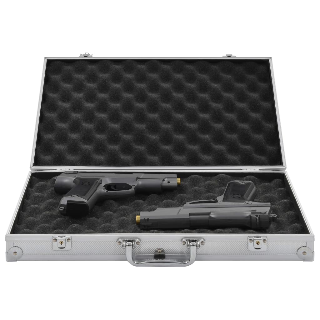 Vidaxx mallette pour pistolet aluminium abs couleur argent