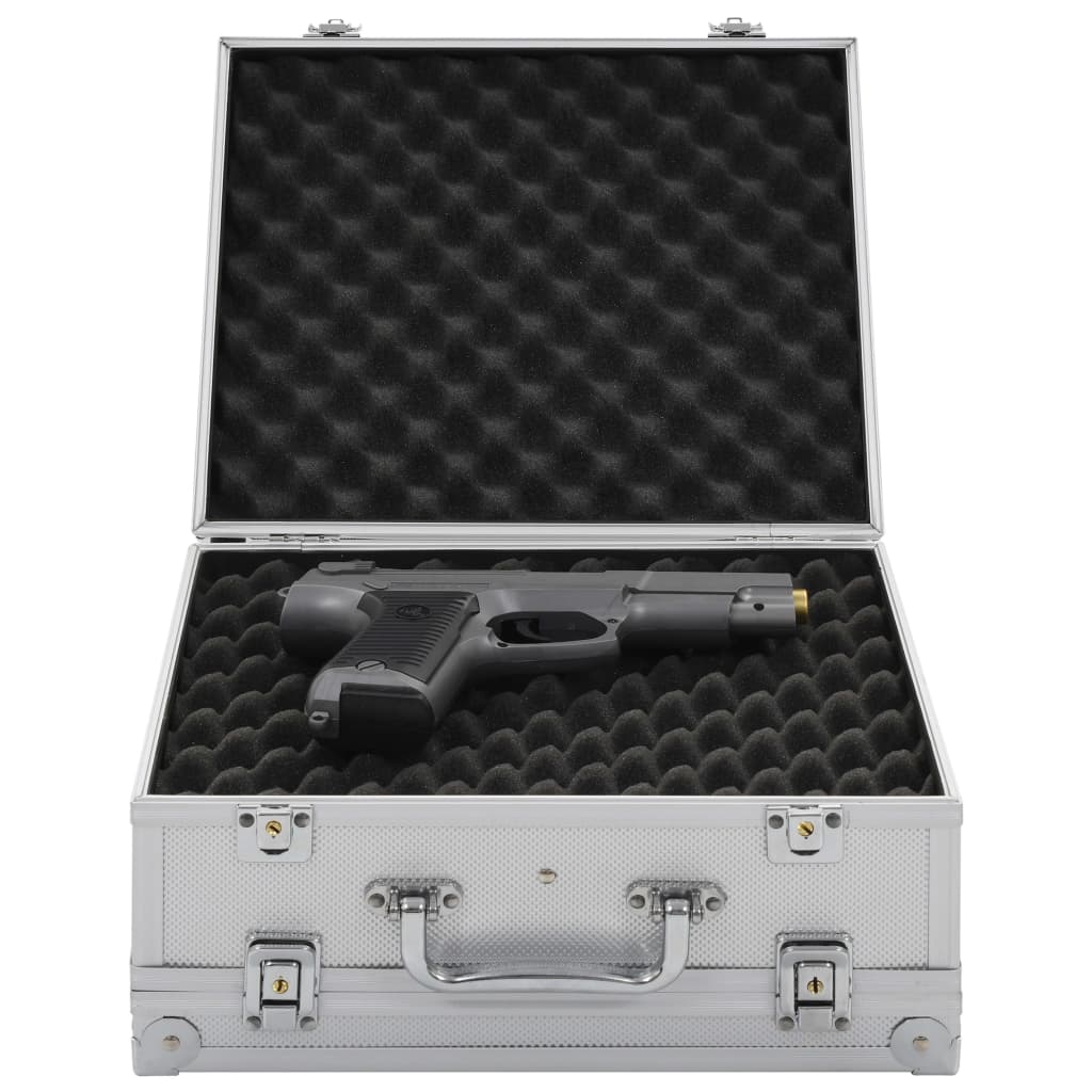 Vidaxx mallette pour pistolet aluminium abs couleur argent