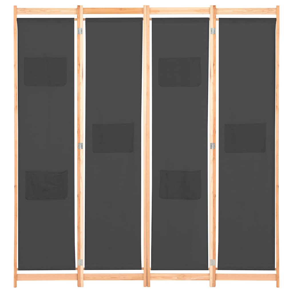 Vidaxl kamerscherm met 4 panelen 160x170x4 cm stof grijs