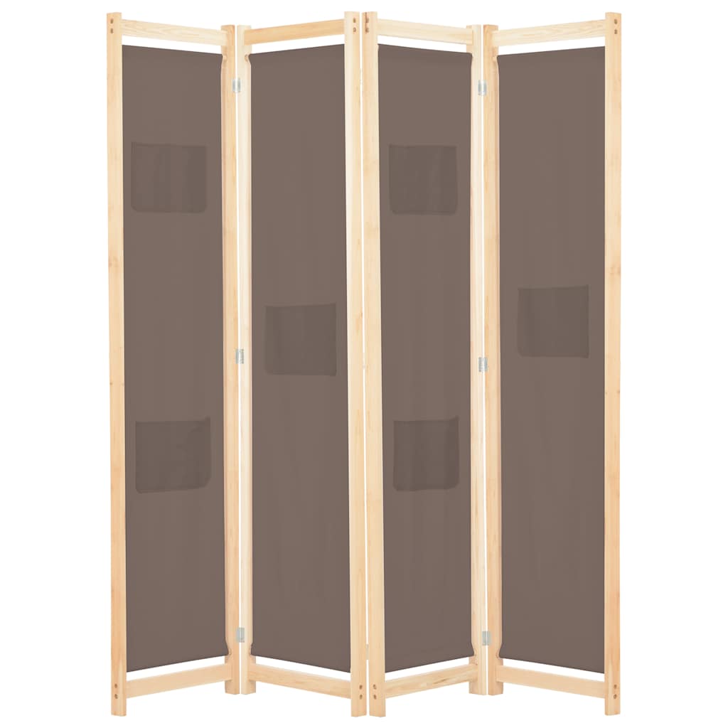 Vidaxl kamerscherm met 4 panelen 160x170x4 cm stof bruin