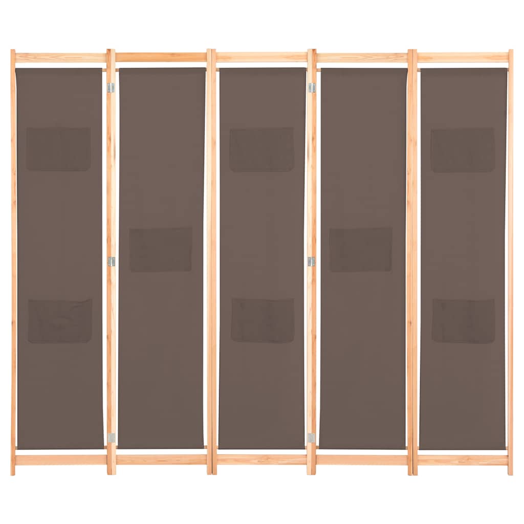 Vidaxl kamerscherm met 5 panelen 200x170x4 cm stof bruin
