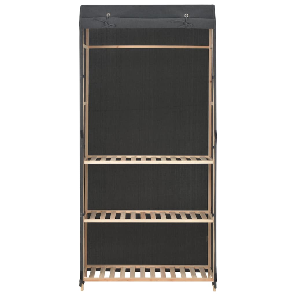 Vidaxl kledingkast 3-laags 79x40x170 cm stof grijs