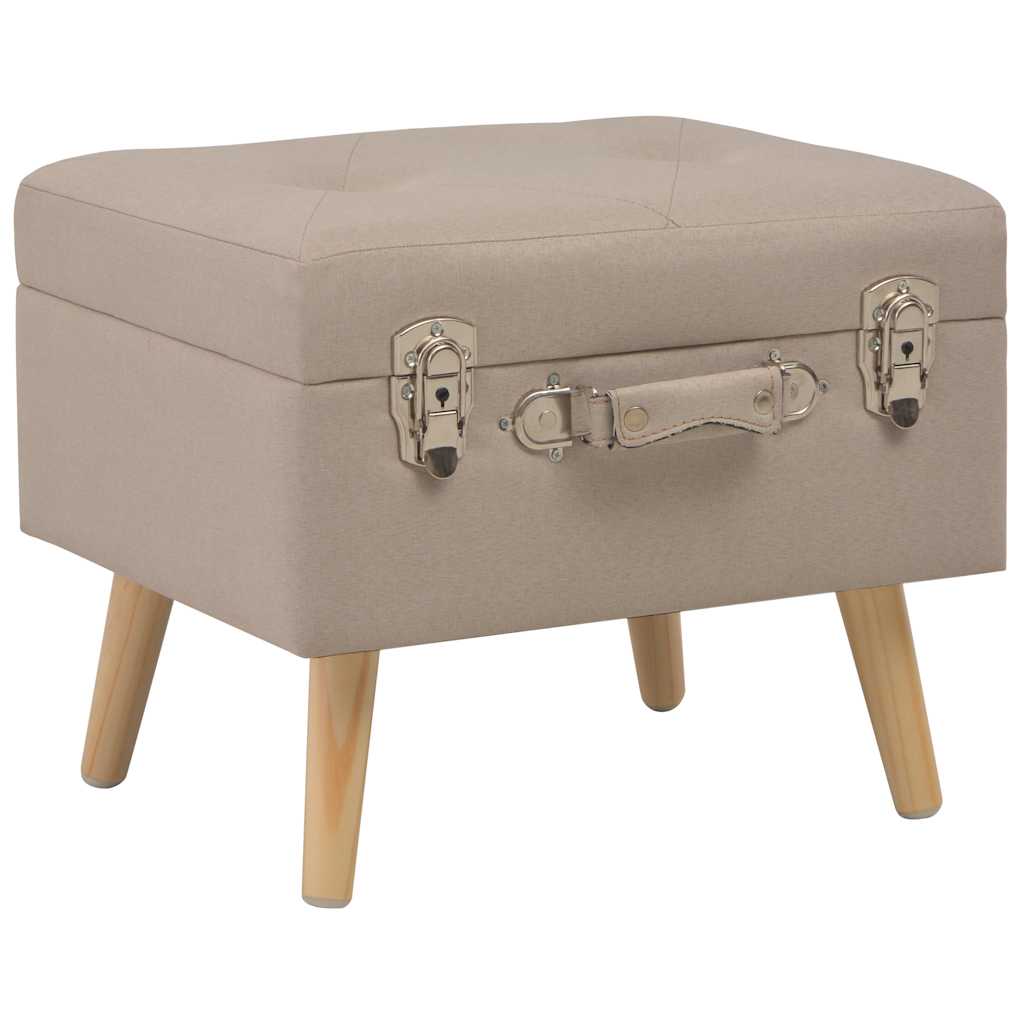 Vidaxl opbergkrukken 3 st stof beige