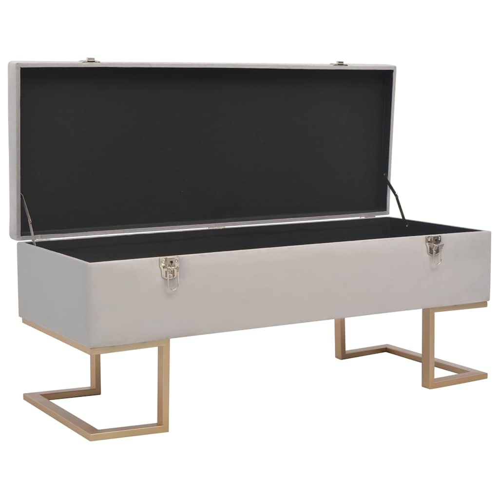 Vidaxl bankje met opbergvak 105 cm fluweel grijs