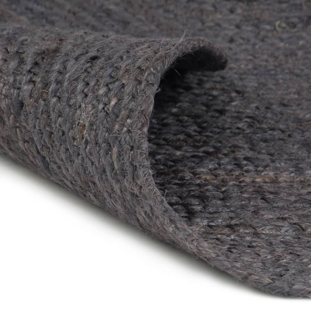 Vidaxl rug handmade around 120 cm jute dark gray