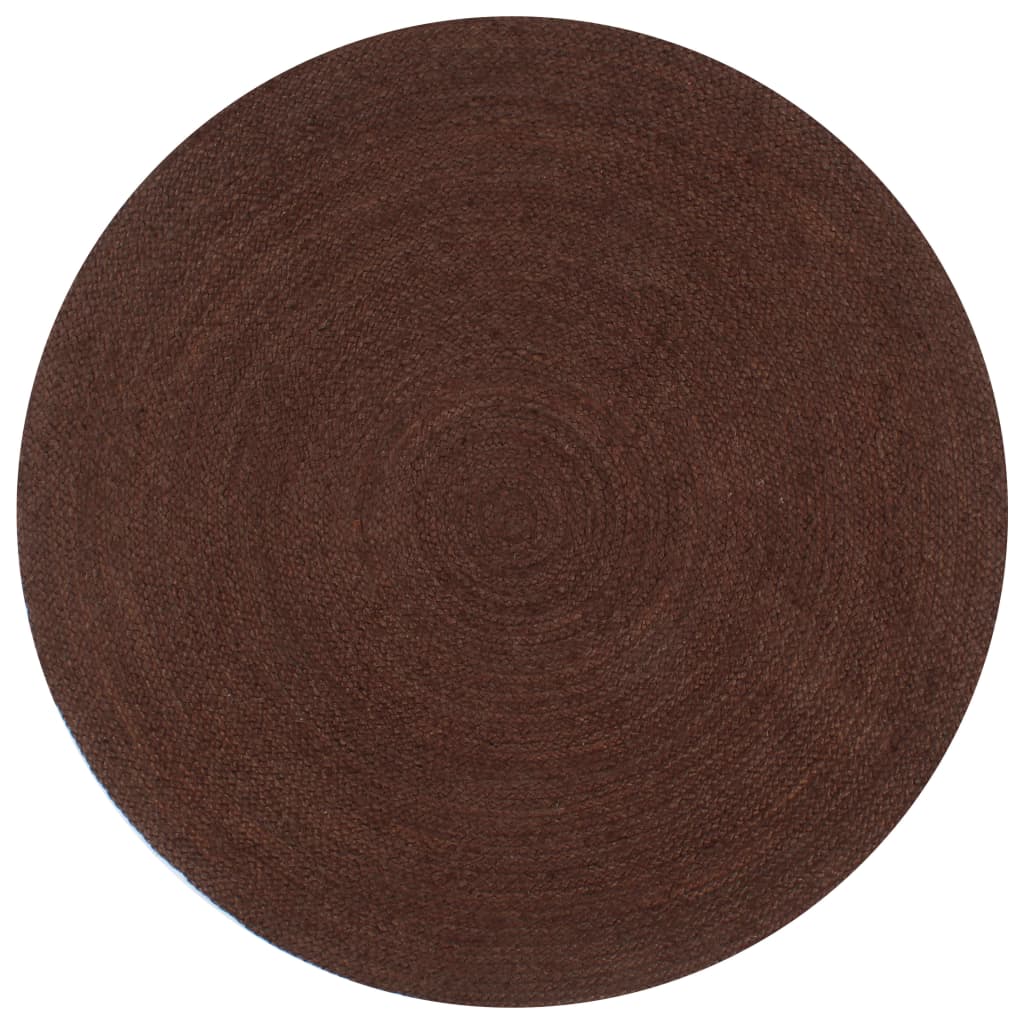 Vidaxl tapis fait à la main autour de 90 cm de jute brun