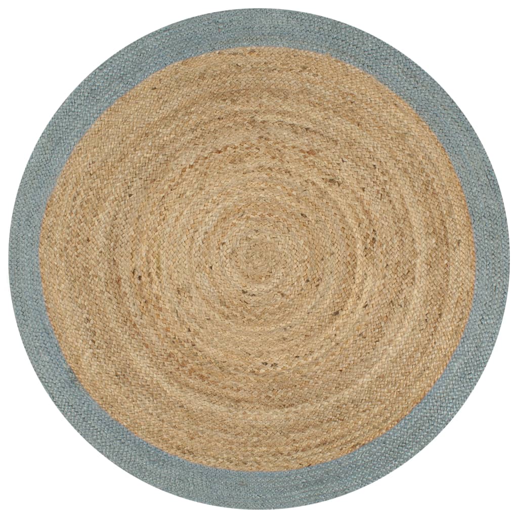 Viaxl tapis fait à la main avec une bordure verte olive 150 cm jute