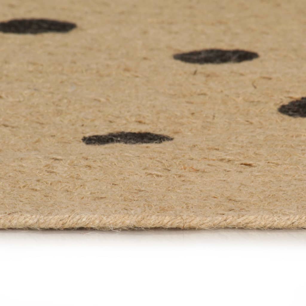 Tapis Vidaxl fait main avec imprimé à pois 120 cm jute