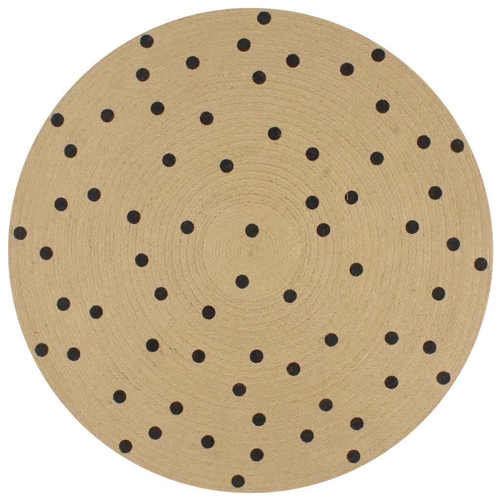 Tapis Vidaxl fait main avec imprimé à pois 150 cm jute