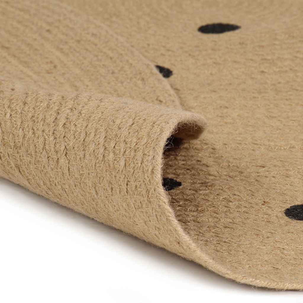 Tapis Vidaxl fait main avec imprimé à pois 150 cm jute