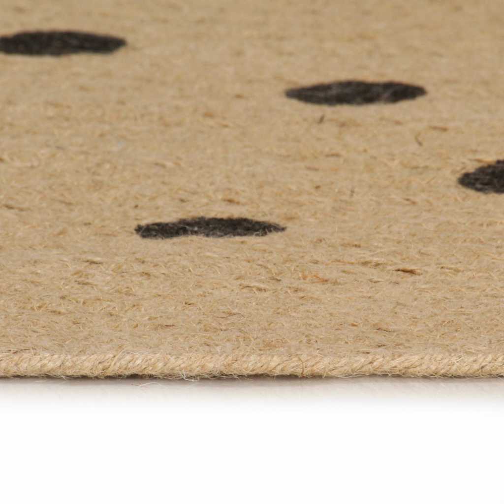 Tapis Vidaxl fait main avec imprimé à pois 150 cm jute