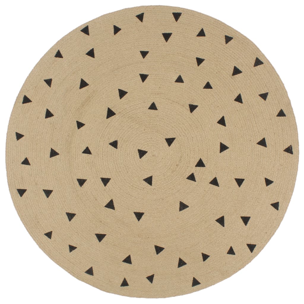 VidaXL tapis fait main avec imprimé triangle 120 cm jute
