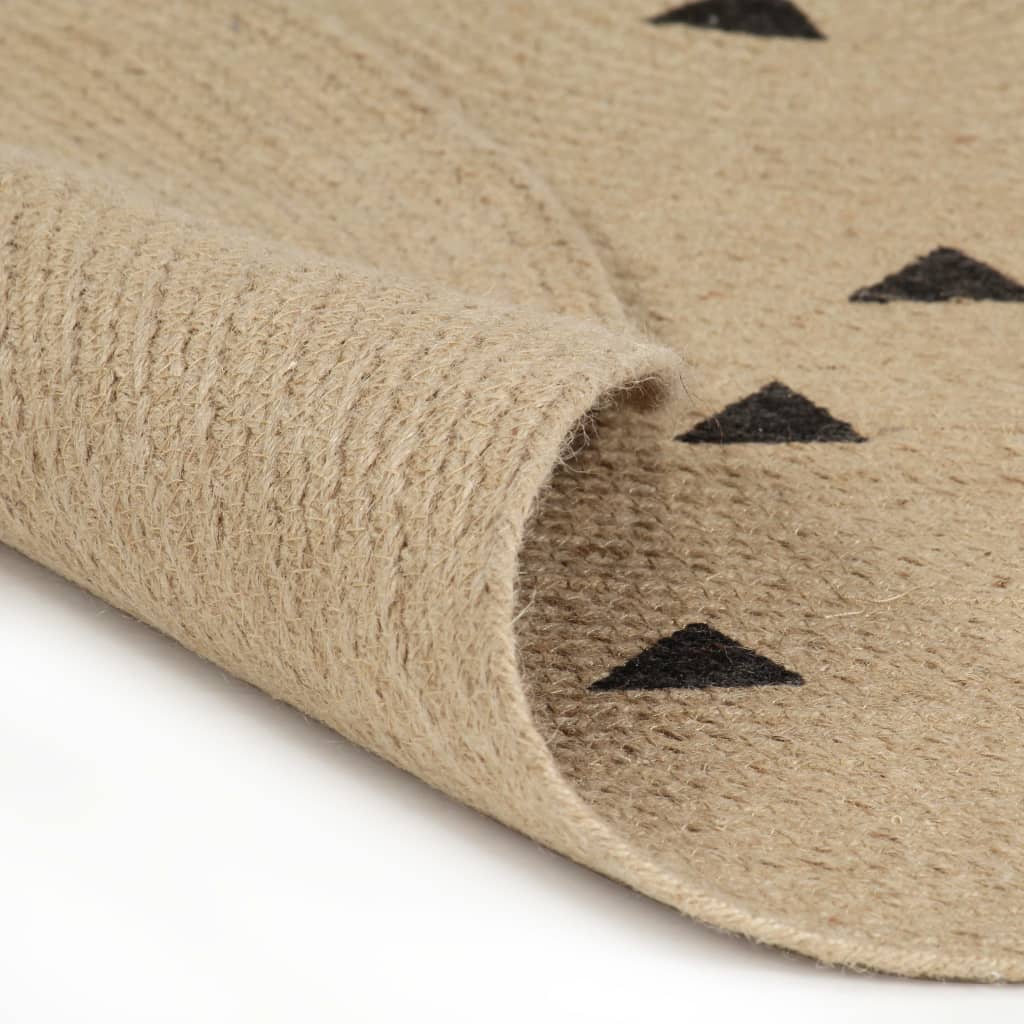 VidaXL tapis fait main avec imprimé triangle 120 cm jute