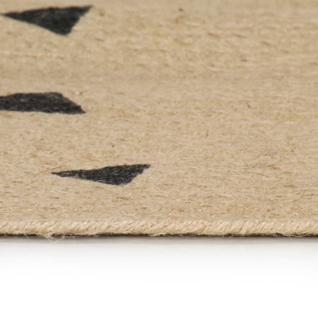 VidaXL tapis fait main avec imprimé triangle 120 cm jute