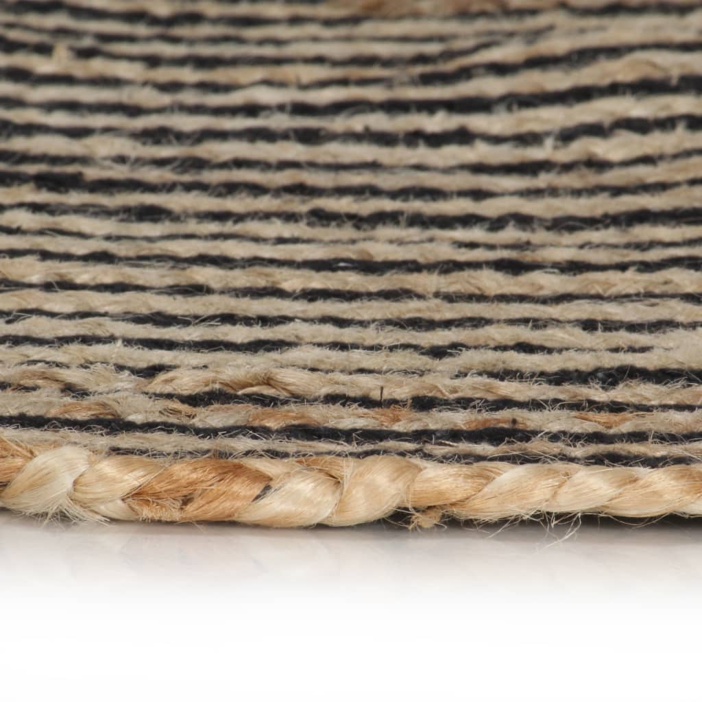 VidaXL tapis fait main avec motif spirale 120 cm jute noir