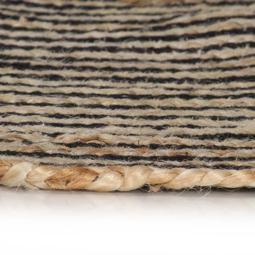 VidaXL tapis fait main avec motif spirale 150 cm jute noir