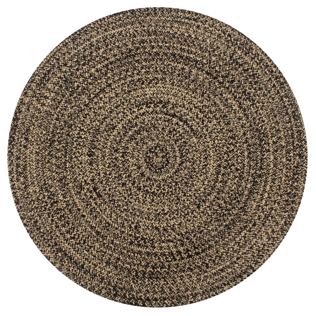 Vidaxl tapis fait à la main 150 cm de jute noire et naturel