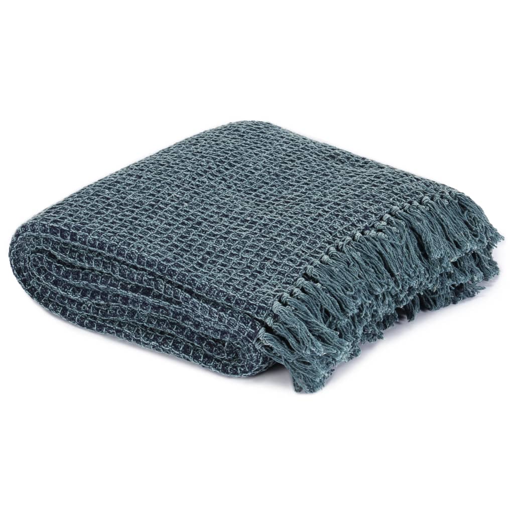 Vidaxx plaid 160x210 cm coton bleu indigo
