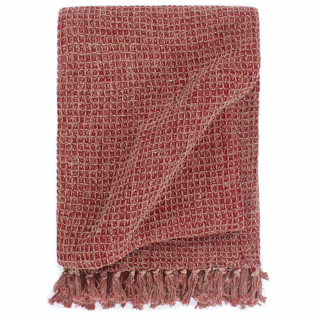 VidaXL plaid 220x250 cm coton rouge vin