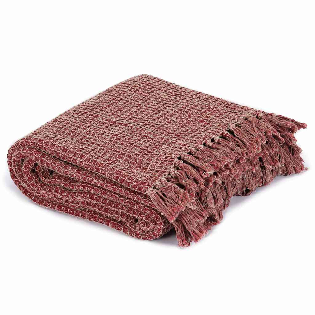 VidaXL plaid 220x250 cm coton rouge vin