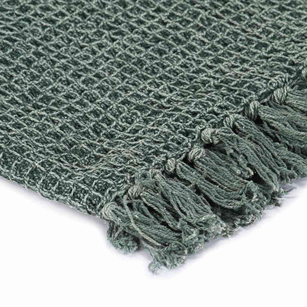 VidaXL plaid 125x150 cm coton vert foncé