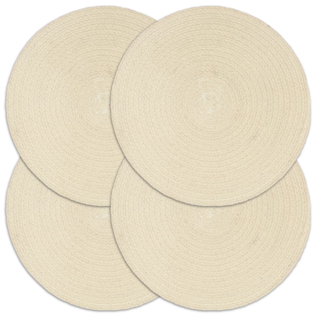 VidaXL sets de table 4 pcs rond 38 cm coton naturel