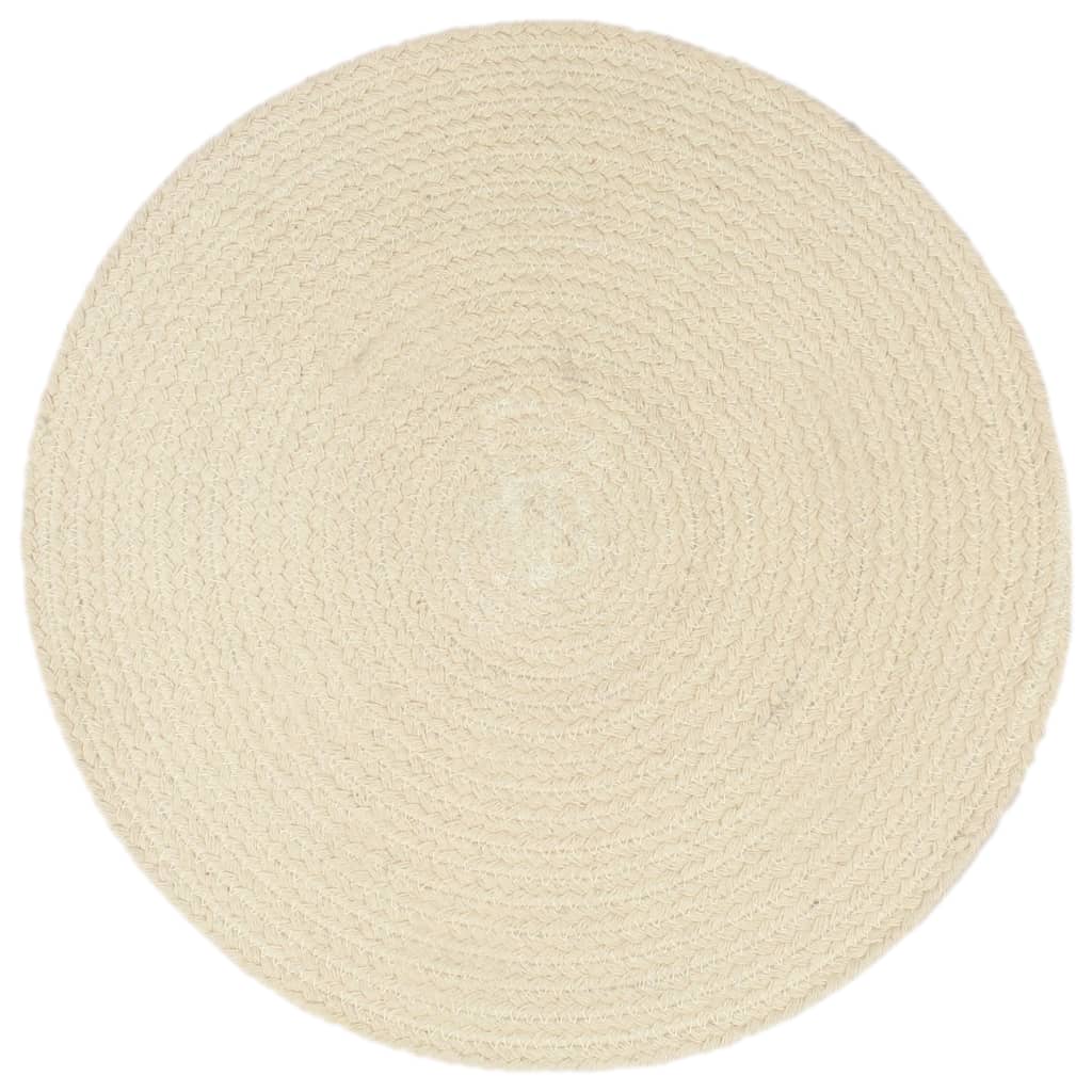 VidaXL sets de table 6 pcs rond 38 cm coton naturel
