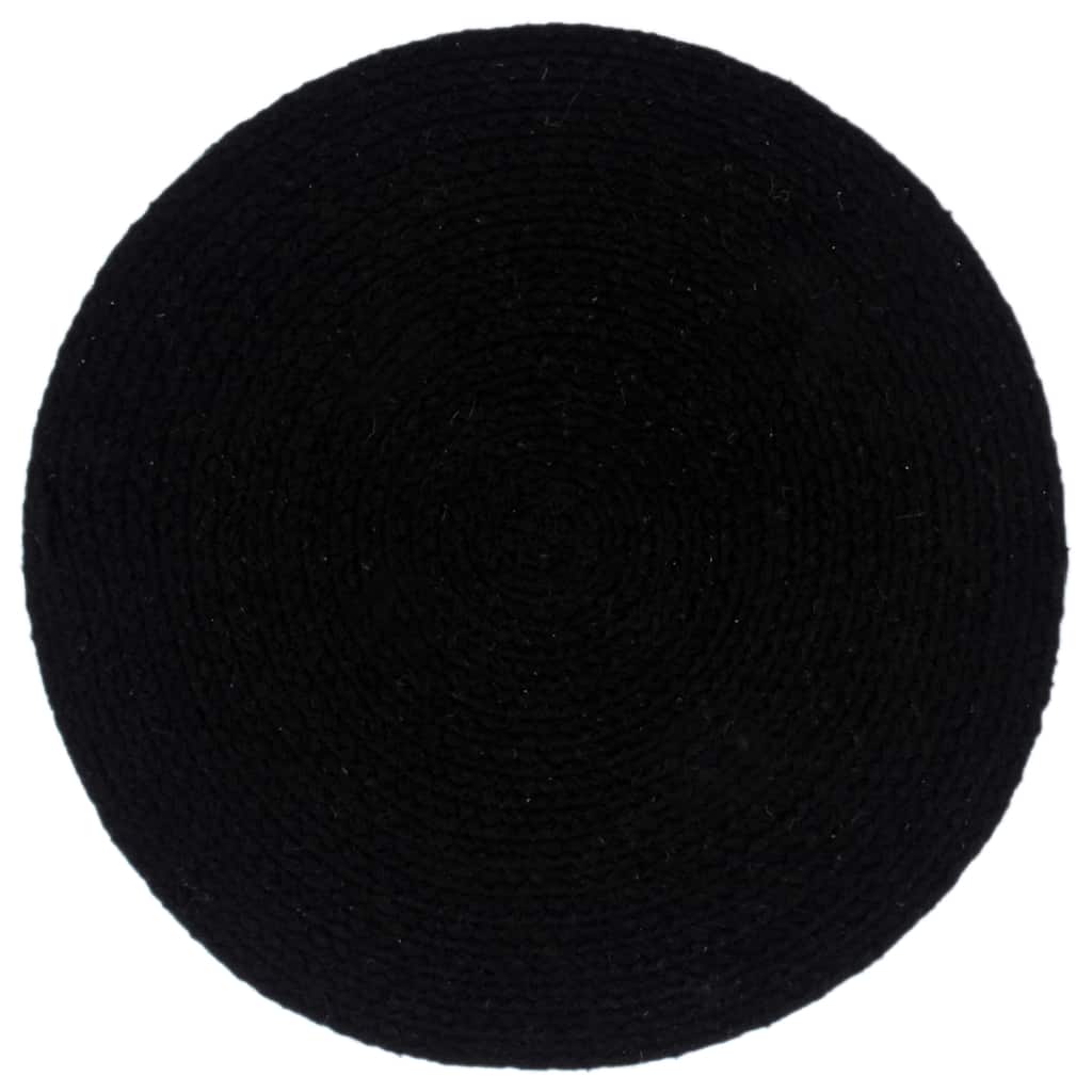 VidaXL sets de table 4 pcs rond 38 cm coton uni noir