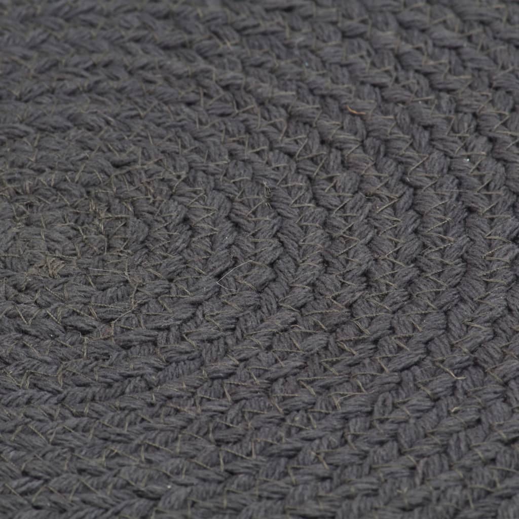 Vidaxl Placemats 4 STS Round 38 cm Coton Gris foncé