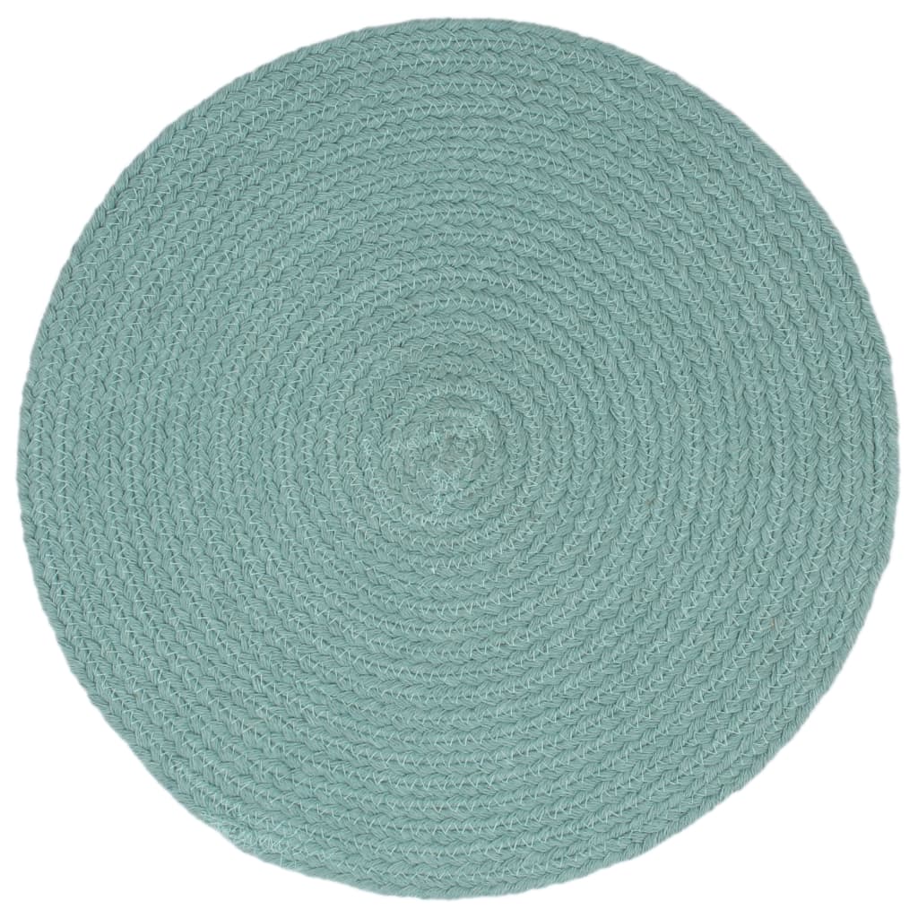 VidaXL sets de table 6 pcs rond 38 cm coton uni vert
