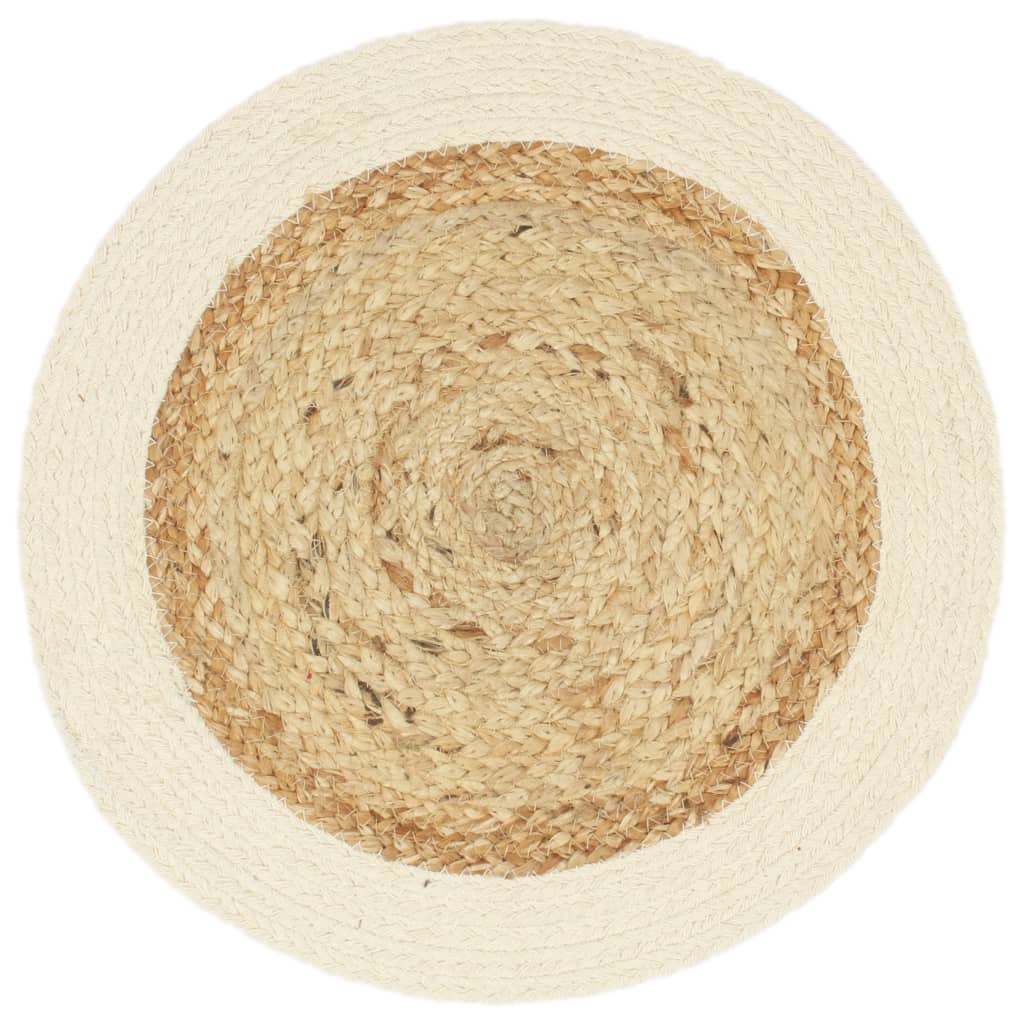 Vidaxl Placemats 6 Sts environ 38 cm Jute et Coton bien sûr