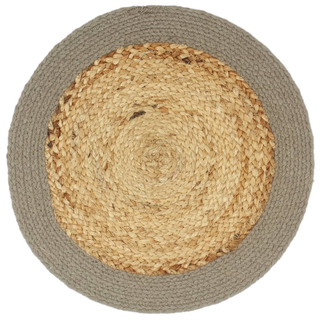 Vidaxl Placemats 4 ST 38 cm Jute et Coton Natural and Gray